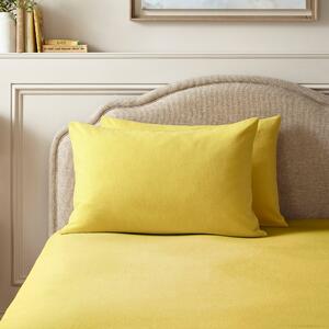 Simply Brushed Cotton Standard Pillowcase Pair Yellow-Ochre