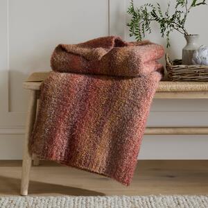 Ombre Knit Throw 130cm x 180cm Orange Umber