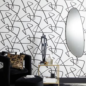 Mono Curves Wallpaper White