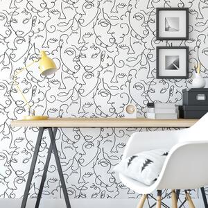 Nu Wall Self Adhesive Faces White Wallpaper White