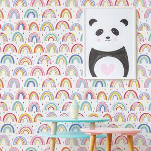 Nu Wall Self Adhesive Over the Rainbow Multi Wallpaper White