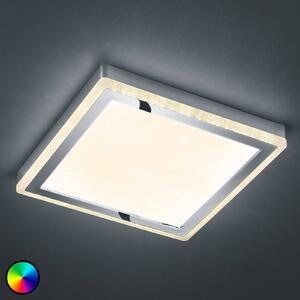 Reality Leuchten Slide LED ceiling light, white, angular, 40x40 cm