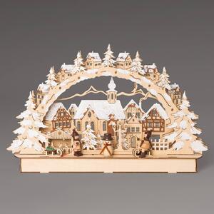 Stunning LED candle arch Town With Winter Children