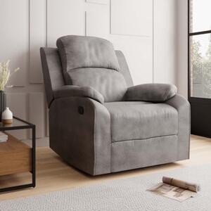Parker Faux Leather Reclining Armchair Grey