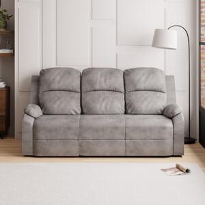 Parker Faux Leather Reclining 3 Seater Sofa Grey