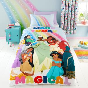 Disney Princess Magical 100% Cotton Duvet Cover and Pillowcase Set MultiColoured