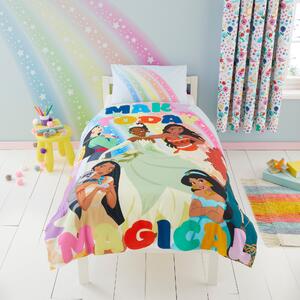 Disney Princess Magical 100% Cotton Duvet Cover and Pillowcase Set MultiColoured