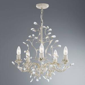 Almandite chandelier 5-bulb, cream gold