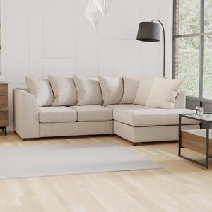 Blake Soft Texture Fabric Corner Sofa Natural