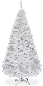Costway White Artificial Christmas Tree with Metal Stand in 4 Heights-4.9FT(1.5M)