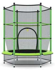 Children's Trampoline with Safety Net Enclosure and Plastic Foot Pads
