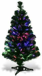 Costway Small Artificial Christmas Tree Decoration Green LED 90CM Fiber Optic-3FT