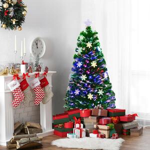 Costway 4ft Fibre Optic Christmas Tree with Snowflake Decoration