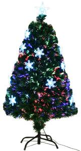 Costway 4ft/1.2m Fibre Optic Christmas Tree with Snowflake and Star Decoration
