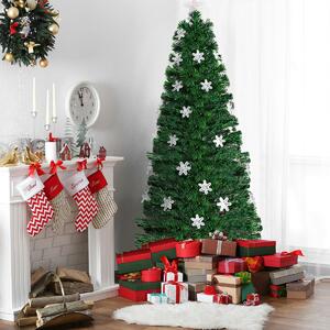 Costway 6ft/1.8m Fibre Optic Christmas Tree with Snowflake and Star Decoration
