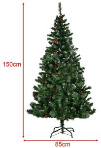 Costway 5ft Artificial Christmas Tree with Snow and Pine Cones with Metal Stand