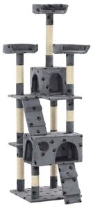 Cat Tree with Sisal Scratching Posts 170 cm Paw Prints Grey