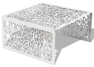 Coffee Table Silver Geometric Openwork Design Aluminium