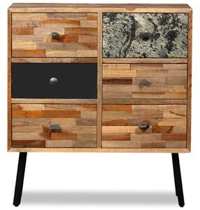 Side Cabinet with 6 Drawers Solid Reclaimed Teak 70x30x76 cm