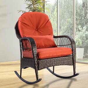 Costway Costway Rattan Rocking Chair with Cushions