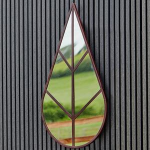Outdoor Leaf-Shaped Mirror, 90cm x 50cm Rust