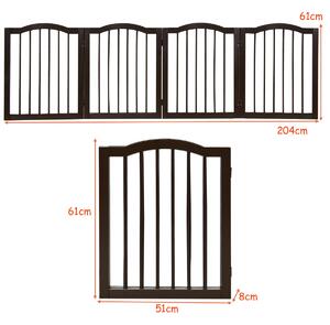 Costway Pine Wooden Pet or Baby Fence with 4 Panels
