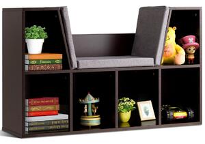 Costway 6 Cube Multifunctional Wooden Bookcase Storage Shelf-Brown