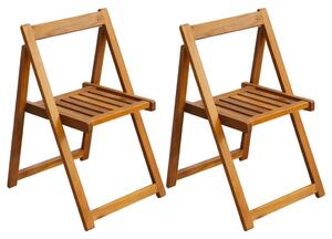 Folding Garden Chairs 2 pcs Solid Acacia Wood