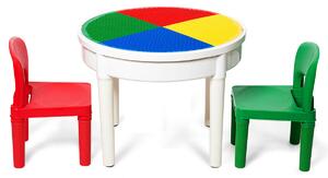 Costway 3 in 1 Children's Activity Table and Chair Set with Blocks