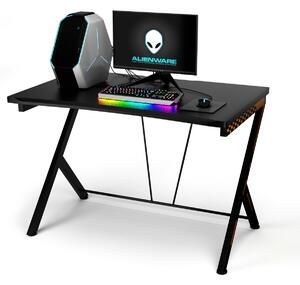 Costway Ergonomic Gaming Computer Desk with Curved Front