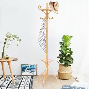 Costway Wooden Coat and Hat Stand-Oak