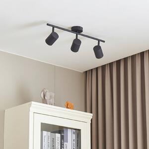 Lindby Jorell downlight, narrow, black, 3-bulb