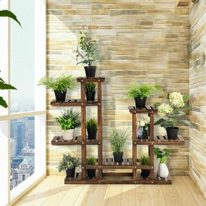 Costway 6 Tier Wooden Plant Stand Flower Pot Display Stand