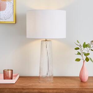 Aero Ribbed Glass Table Lamp Cream