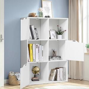 Costway White Modern Open and Closed 6 Cube Shelving Unit