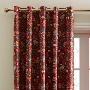 Ruskin Red Eyelet Curtains Red/Blue/Yellow