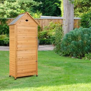 Costway Wooden Garden Shed with Lockable Double Doors and Slope Roof