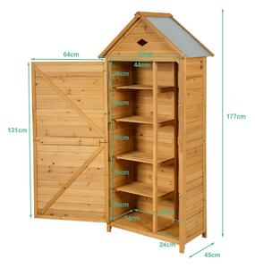 Costway Wooden Garden Shed with Lockable Double Doors and Slope Roof