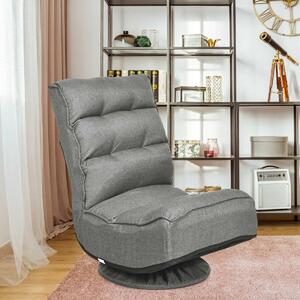 Costway Ergonomic Lazy Chair with a 360 Degree Swivel-Grey