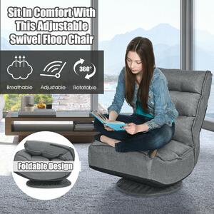 Costway Ergonomic Lazy Chair with a 360 Degree Swivel-Grey