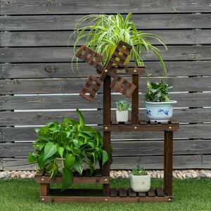 Costway 4 Tier Wooden Plant Stand / Flower Display Stand