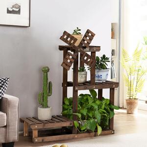 Costway 4 Tier Wooden Plant Stand / Flower Display Stand