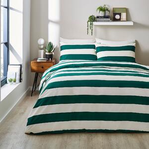 Lex Stripe Green Duvet Cover & Pillowcase Set Teal (Green)