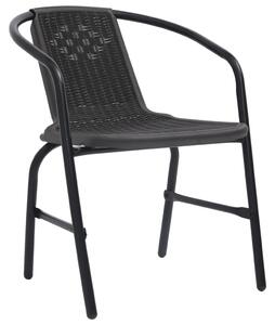 Garden Chairs 4 pcs Plastic Rattan and Steel 110 kg