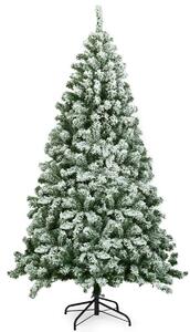 Costway 6ft Snow Flocked Hinged Pine Foldable Christmas Tree with Stand