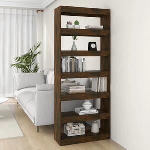 Book Cabinet/Room Divider Smoked Oak 80x30x198 cm Engineered Wood