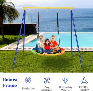 Costway Heavy Duty Metal Swing Frame with Ground Stakes and Two Hanging Ways