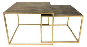 HSM Collection 2 Piece Coffee Table Set Square Gold