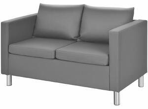 2 Seater PU Leather Accent Tub Sofa with Pillows