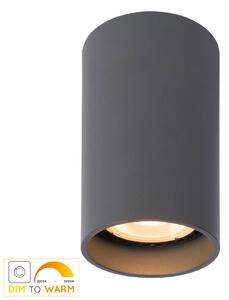 Delto LED ceiling light dim to warm, round, grey